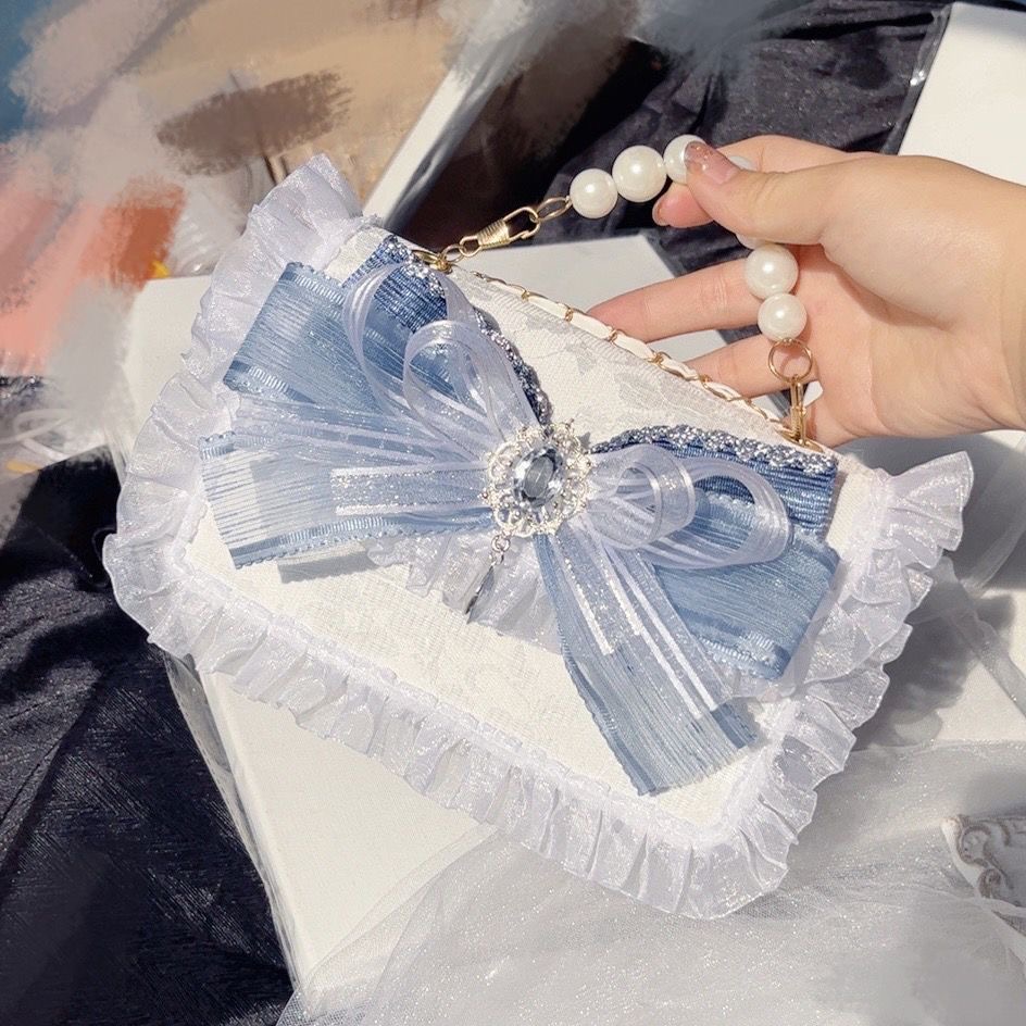 Luxury Bags Blue - Ketting Zilver En Blauw Lolita Kant