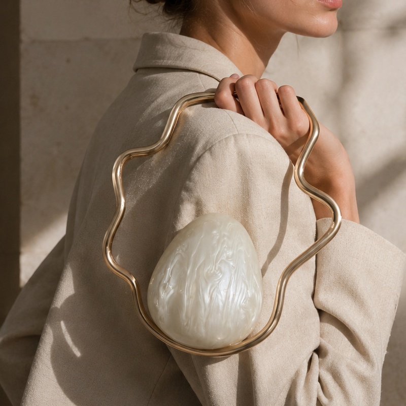 Luxury Bag Collection - Dames mini acryl eiervormige tas, schattige
