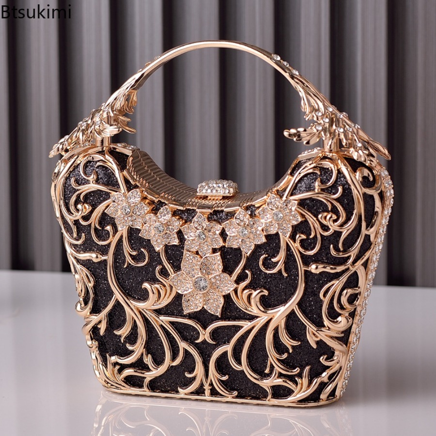 Luxury Bag Collection - Uitgeholde metalen avondtassen Damesmode Glanzende feestbankethandtassen