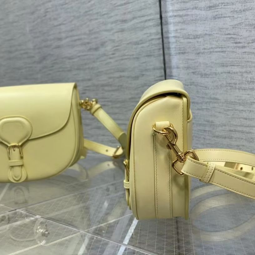 Luxury Bags Yellow - Zachte gele leren zadeltas, luxe verstelbare