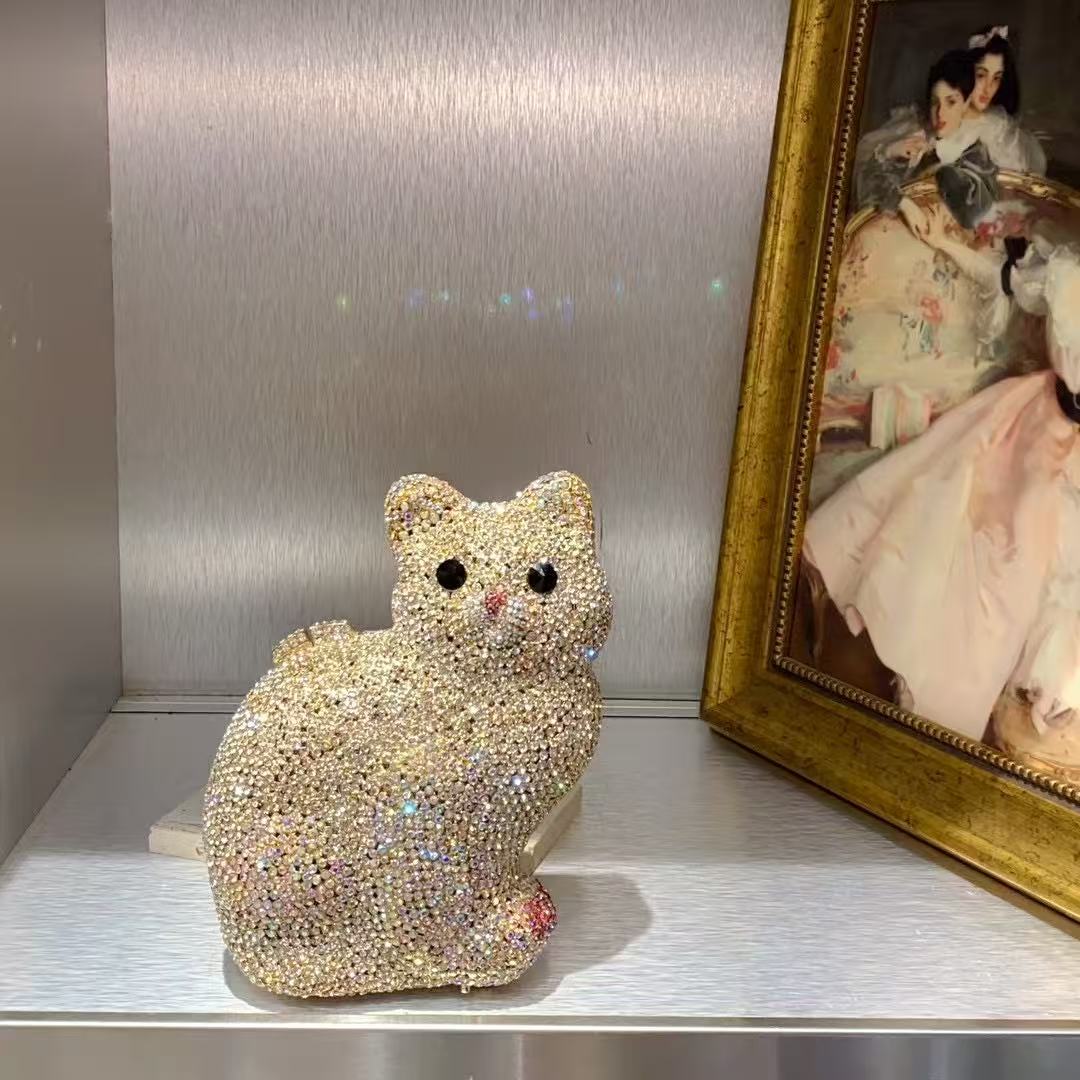 Luxury Bags Gold - Gouden schattige kattenvormige dameshandtas bruiloft feest
