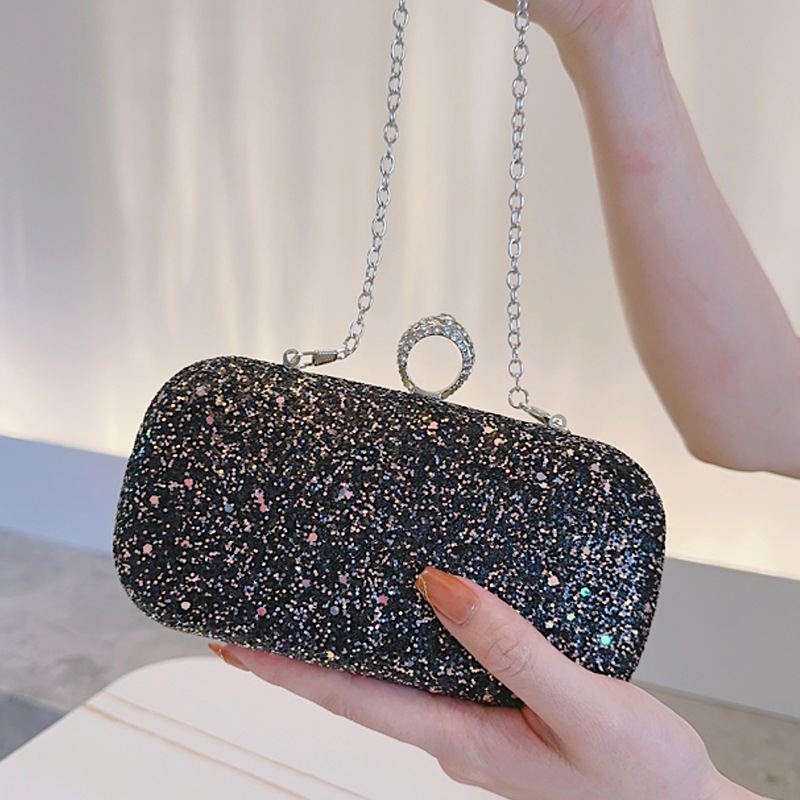 Lichtblauwe glitter clutch tas - Luxury Bags Blue recensie en prijs
